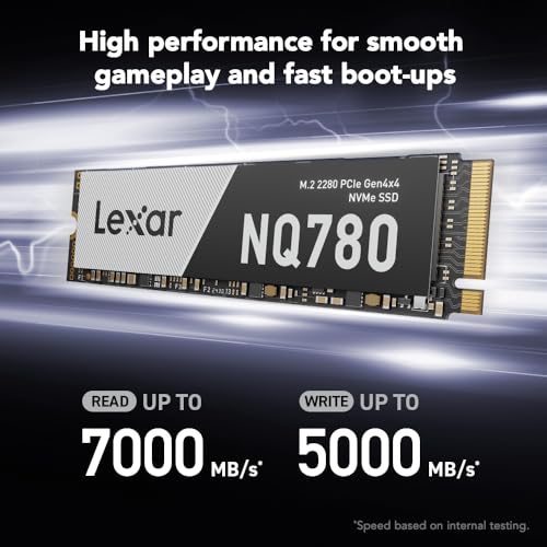 Lexar 8TB NM790 SSD PCIe Gen4 NVMe M.2 2280 Internal Solid State Drive, Up to 7000/6200 MB/s Read/Write, Compatible with PS5, for Gamers and Creators, Black (LNM790X008T-RNNNU)