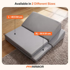 MY ARMOR Meditation Cushion for Sitting | 6 Month Warranty | Extra Large | Meditation Seat for Yoga, Foldable, Portable, Meditation Pillow, Sitting Cushion for Floor, 51x50 CM Extra Large