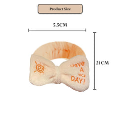 MOMISY Spa Makeup Facial Yoga Sports Elastic Headband Bow Hair Band for Women and Girls Shower (NiceDay Peach)