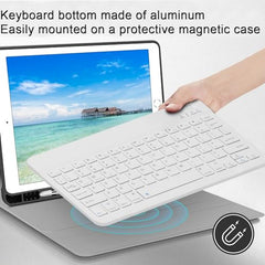 Bluetooth Keyboard and Mouse Combo Ultra-Slim Portable Rechargeable Compact Wireless Mouse Keyboard Set for Pad/iPad Pro/iPad Mini/iPad Air Mac OS,Android Windows iOS and Above(White)