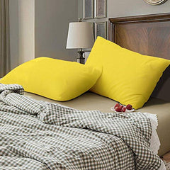 Soft Pillow Covers 19 x 29 Inches - Egyptian Cotton 600 Thread Count Set of 2 Pillow Cover Set Envelope Closure Hotel Quality Pillowcase - Beige