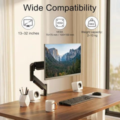 ERGOMAKER Gas Spring Single Monitor Arm for Screen up 13" to 32"