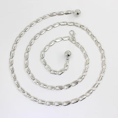 SYGA Metal Hook Adjustable Waist Chain Women's Fashion Versatile Decorative Dress Personalized Chain Waist Slim Belt(Silver)