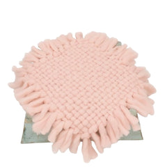 MOMISY Braided Knit Throw Braided Rug Blanket, New Born Baby Photography Photoshoot Props (Pink, 45 * 45 cm)