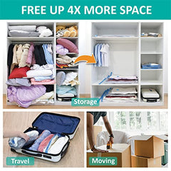 16 Travel Compression Bags Vacuum Packing, Roll Up Travel Space Saver Bags for Luggage, Cruise Ship Essentials (6 Large Roll/6 Medium Roll/4 Small Roll)