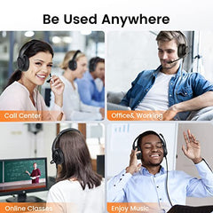 EH2 Black Headset with ENC, Over- Ear Computer Headphones for Professional Calling, Call Centre and Work from Home WFH