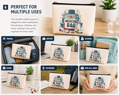 DRUDRAYA Canvas Charger Pouch | Printed Storage Zipper Bag (Pack of 1)