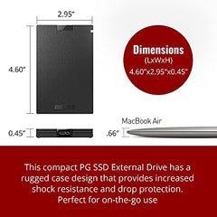 BUFFALO SSD-PG 500GB Portable SSD - USB 3.2 A & C Compatible Solid State Drive External Storage