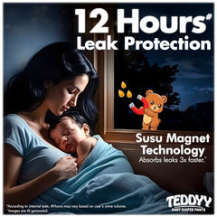 TEDDYY Easy Baby M Size Diaper Tape Style |126 Count (Medium) | 6-11 kgs (Pack of 2) | Quick Absorbency | Extra Super Soft | Anti - Bacterial | Wetness Indicator with Adjustable Grip Tapes