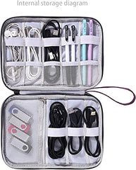 House of Quirk Electronics Accessories Organizer Bag, Universal Carry Travel Gadget Bag for Cables, Plug and More, Perfect Size Fits for Pad Phone Charger Hard Disk (Sky Blue)