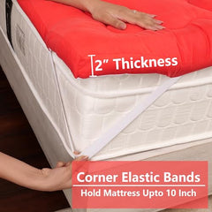 AVI Super Soft 500 GSM Microfiber Bed Mattress Topper for King Size 78x72 Inch | All Season Comfortable Sleep 2 Inch Thick Mattresses Padding King Size -(White, 6.5x6 Feet, 4 Corners Elastic Band)