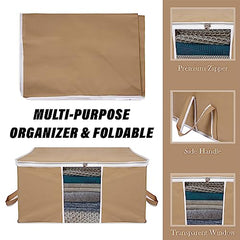 Kuber Industries Leheriya Design Underbed Storage Bag, Storage Organiser, Blanket Cover Set Of 3 (Royal Blue, Non-Woven), 65 x 47 x 33 Centimeters