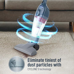KENT Dash Vacuum Cleaner | 600W | High Suction Power >16 kPa | Cyclone5 Technology and HEPA Filter | Bagless Design | Ideal for Floor, Curtain, Carpet, Sofa & Car | Black & Blue
