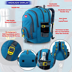 ROZEN 46 cms School Bag Class 5-12 Large 4 partition Laptop Collage Office Travel Backpack Unisex (GREY)