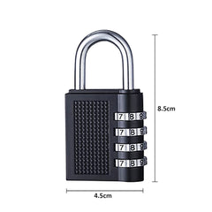 SYGA 4 Digit Combination Padlock, Security Padlock, Luggage Travel Locks, Code Lock with Alloy Body for Travel Suitcases Luggage Bag Case Locker, School Gym, Bike Lock - Zinc Finish (Black)