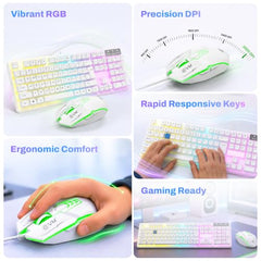 EVM EnHawk Wired Gaming Keyboard & Mouse Combo | RGB Backlit Keyboard | 6-Button Gaming Mouse | Adjustable DPI | 1 Year Warranty (EVM-WDKM-315-EnHawk)