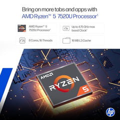 HP 15 Smartchoice, AMD Ryzen 3 7320U (8GB LPDDR5, 512GB SSD) FHD, Anti-Glare, Micro-Edge, 15.6''/39.6cm, Win11, M365 Basic(1yr)* Office24, Silver, 1.59kg, fc0500AU, FHD Camera w/Privacy Shutter Laptop