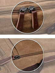 FUR JADEN Eco Friendly Travel 4 Compartment Laptop Backpack Made of Water Resistant Sustainable Canvas and Vegan Leather for Unisex for Travel Hiking Work (Coffee)