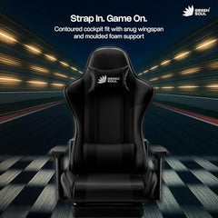 Green Soul Raptor 2.0 Racing Edition Ergonomic Gaming Chair with Premium PU Leather, Adjustable Neck & Lumbar Pillow, 3D Adjustable Armrests & Heavy Duty Nylon Base (Black & Red)