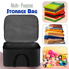 Storite 2 Pack Moisture Proof Nylon Underbed Storage Bag For Clothes Large | (54 x 46 x 28 cm) - BlackRed, Rectangular