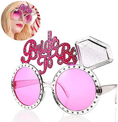 SYGA Fancy Dress Hen Party Bride to Be Sunglasses Glasses Hen Night Do Accessories Gift for the Bride Her Pink Transparent Diamantes for Hen Night Girls Night Out Party Wedding Decorations