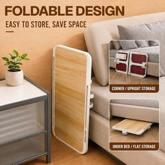 StarAndDaisy T9 Foldable Bed Table for Laptop & Study, 4-Level Adjustable Angled Tabletop, Large Desktop Surface with Anti-Slip Stopper, Tablet & Phone Slot, Storage Drawer, Stable Legs, PP & TPE