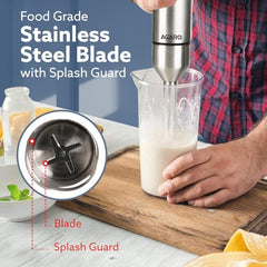 AGARO Grand 1000 Watts Hand Blender With Chopper, Jar & Whisker, 2 Variable Speed Modes & Speed Regulator, Stainless Steel Blades(Black)