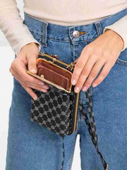 MOMISY Mobile Bag Cellphone Sling Bag Card Holder Wallet Handbag Crossbody multi-function Shoulder Bag for Girls & Women-Diamond (Black)