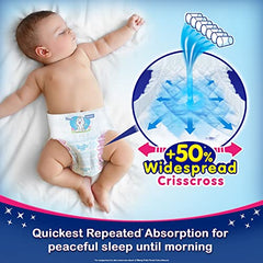 Mamypoko pants All night absorb| Pant Style Baby Diapers Large Size(L), 124 Count,(62*2) Ideal for 9-14Kgs|1 Diaper= Upto All night Absorption|Wider Crisscross Sheet|Gentle Coco Care| 12hr Leakage Protection| Prevents Heaviness.