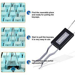 SYIDINZN SAIYIDANZI Keycap Puller Stainless Steel Key Keycap Removal Tool Keycaps Remover For Mechanical Keyboard For Removing Fixing Keyboard Tools, Wired
