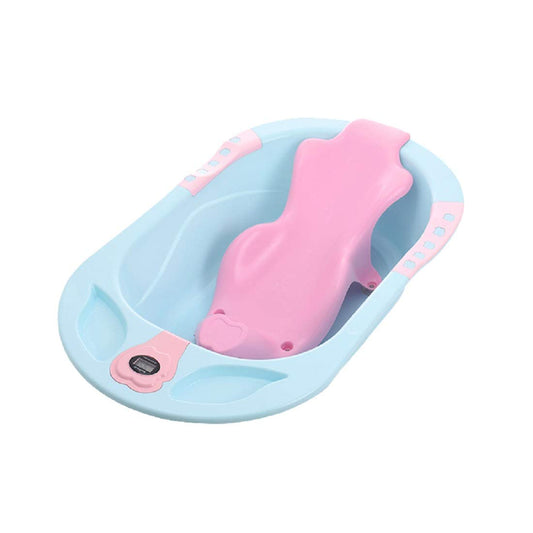 SYGA Baby Bathtub Newborn Flexibath Bathtub with Temperature Sensor and Stand for Baby(Blue)