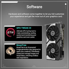 ASUS Dual GeForce RTX™ 5060 Ti 16GB GDDR7 OC Edition (PCIe 5.0, 16GB GDDR7, DLSS 4, HDMI 2.1b, DisplayPort 2.1b, 2.5-Slot Design, Axial-tech Fan Design, 0dB Technology, and More)