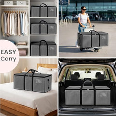 Storite 81 L Jumbo Super-Size Nylon Heavy Duty Underbed Storage Bag | Moisture Proof Multi-Purpose for Toys/Blankets/Clothes/Moving Bags With Strong Handles Rectangular (87x26x36 CM) - Teal