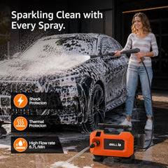 [Upgraded] IBELL WIND45 High Pressure Car Washer Machine, 1900W Motor, 130 Bar Car Washer High Pressure Gun, 7.2 L/Min Flow, 5M Hose, Portable Pressure Washer for Car, Bike, Home & Outdoor Cleaning