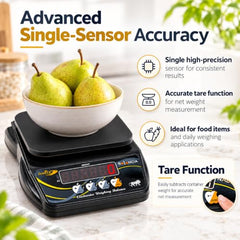 SKADIOO Kitchen Weighing Machine | 10 Kg Capacity | Digital Weighing Machine with Adapter | Weight Scale for Food | Kitchen Scale for Home, Shop & Commercial Use