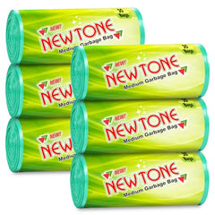 Newtone Garbage Bags | Medium 19 X 21 Inches | 90 Bags (30 Bags X 3 Rolls) | Dustbin/Trash bin | Pouch Packing | (Black)