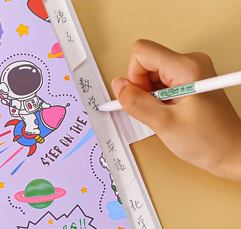 SYGA Cartoon Astronaut 6-Gate File Folder for A4 Student Exam Paper Organizing and Storage(Purple)