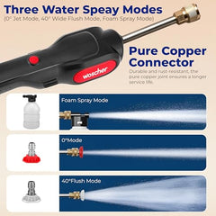 Woscher AquaVolt Cordless Portable Wireless Pressure Washer for Car Wash Bike Washing and Multipurpose Cleaning | 156W | 3×2500mAh| Triple Battery | |10L/Min | 12+6 Months Warranty