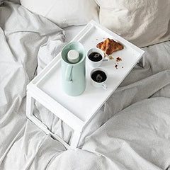 Ikea polypropylene&plastic Foldable Bed Tray,Multipurpose Tray For Food,Laptop Table For Study,Work 56X36X26 Cm (White)