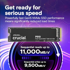 Crucial® P510 2TB PCIe Gen5 NVMe™ 2280 M.2 SSD