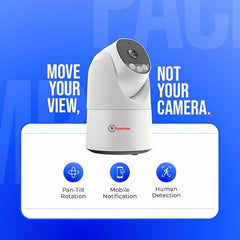 Trueview 3MP WiFi Robot Security Camera | 360° Pan Tilt | All-Time Color Night Vision | AI Auto Tracking & 2-Way Audio | Alexa Compatible | Supports 256GB Memory Card | STQC Certified for Privacy