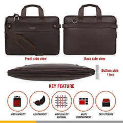 Zipline Laptop bags for men office use | Faux Leather Laptop Bag for Man - Fits 14/15.6/16 inch Laptop, Macbook, Macbook Pro Messenger Bags for Mens (1-Tan Bag)