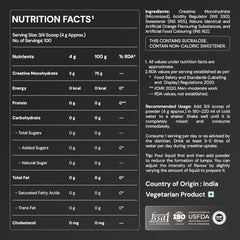 Nutrabay Pure Series Micronised Creatine Powder Monohydrate, Pre/Post Workout Bodybuilding, Crossfit Supplement, 250 g (Unflavoured)