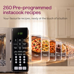 Godrej 25 L with 5 Years Comprehensive Warranty, Airfry Cooking, Steam Clean, Stainless Steel Cavity with 260 Insta Cook Menus, Convection Microwave Oven (GME 725 CF1 PZ, Black)