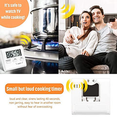 SYGA Digital Kitchen Timer Cooking Kitchen Timers with Louder Alarm Big Digit with Back Stand for Teacher, Study, Exercise, Oven, Cook, Baking White