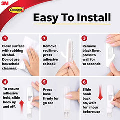 Command 3M Medium Plastic Wall Hooks, White, Heavy Duty, Reusable, Multi-Surface Adhesive Hooks for Wall