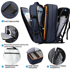 BANGE Travel Backpack, Carry On Backpack Durable Convertible Duffle Bag Fit for 17.3 Inch Laptop and Women, BLACK, LARGE-BLACK-45L, Business