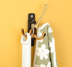 iSTAR Wall Hooks for Hanging | Flexible 4 Pin Hooks Bathroom Cloth Hanger Wall Hook Door Robe Hooks for Hanging Keys, Clothes, Towel (Rose Gold, Pack of 3)