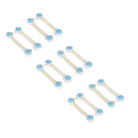 SYGA 12 Pcs Baby Safety Locks | Child Proof Cabinets, Drawers, Appliances, Toilet Seat, Fridge and Oven | Tools Not Required | Uses Dual Adhesive Tape and Latch System (Blue Smiley)