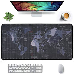 Seagull flight of fashion Large Extended Mouse Pad XXL with Non-Slip Rubber Base, Stitched Edge Mouse Mat for Laptop, Computer & Desk - 60 x 30 x 0.2 cm - World Map